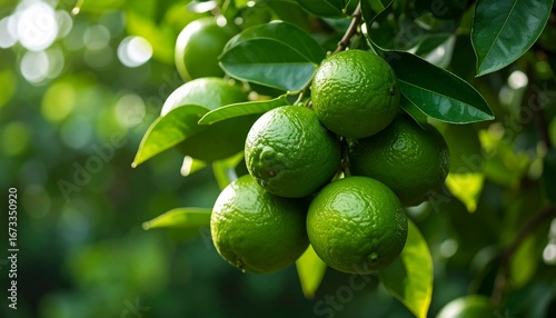 Wallpaper Mural Fresh limes on a tree branch Torontodigital.ca