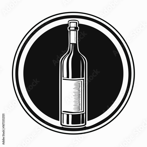 bottle of wine mock up illustration