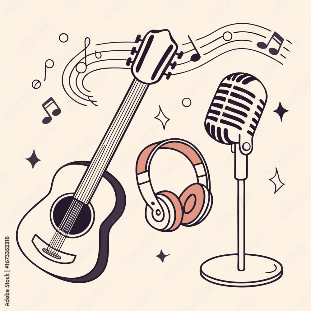 Obraz premium vector music background