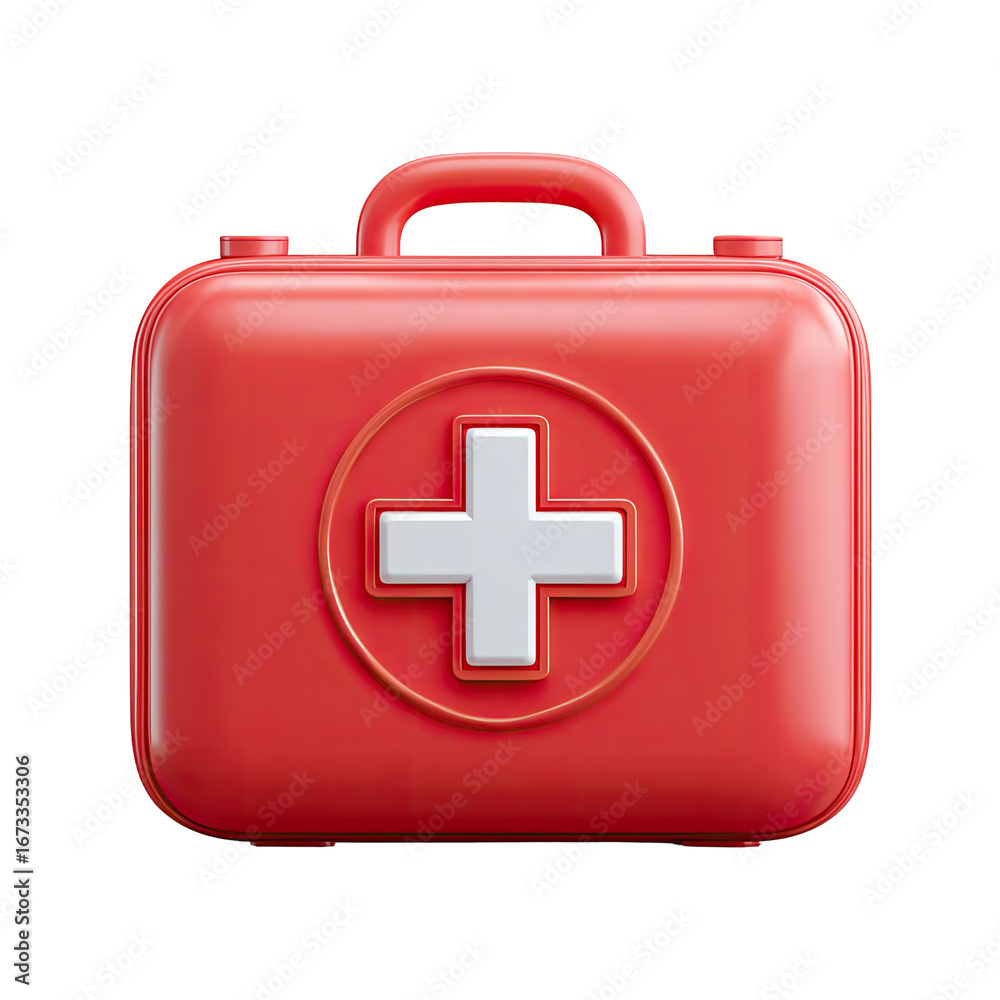 Obraz premium Red medical kit box