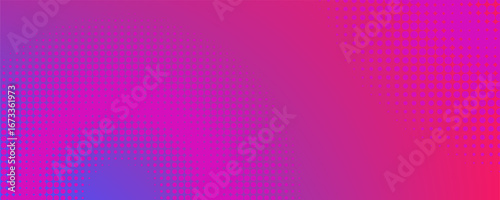 Gradient colorful long banner. Abstract minimal dotted background for social media cover with copy space for text