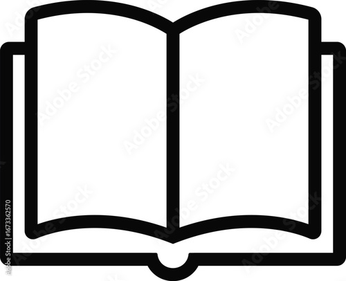 Open Book Icon – Flat Design Education, Reading, Learning, Study Symbol