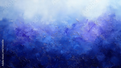 Abstract Blue Painting with Gentle Waves and Soft Textures