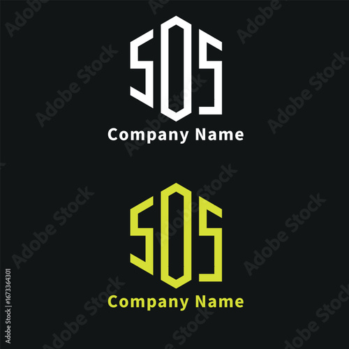 SOS logo for Brand, sos business logo, 3 letter logo, letter marks logo.