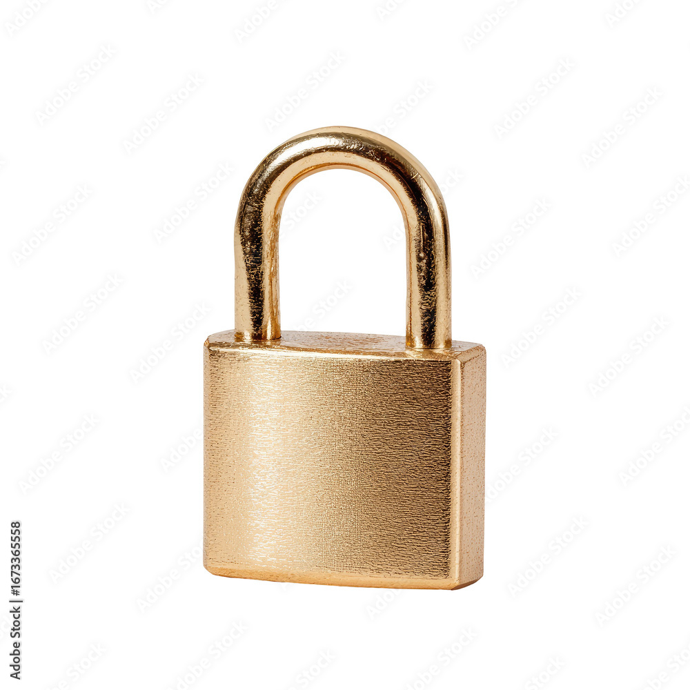 Naklejka premium Close-up of a gold padlock (4)