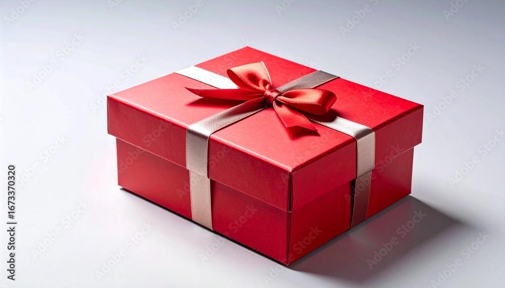 Obraz premium red gift box with ribbon