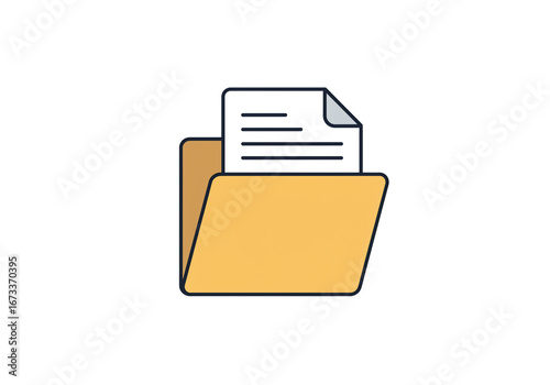 Professional file management icon with documents ready for business and project organization