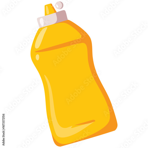 Mustard icon in cartoon flat style, cartoon mustard vector illustration isolated on white background, perfect for condiment and food design themes.