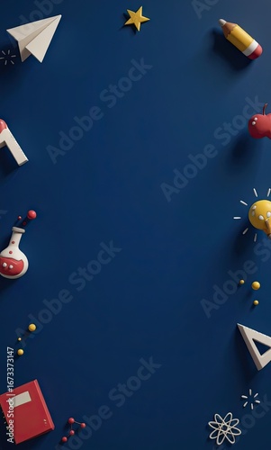 back to school blue background