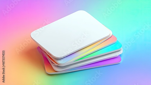 Wallpaper Mural Stack of colorful blank cards Torontodigital.ca