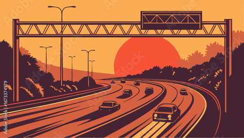 Highway Sunset Driveway.