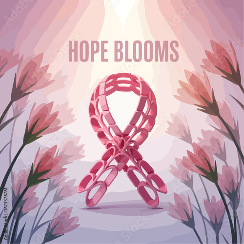 Flat Breast Cancer Awareness vector illustration