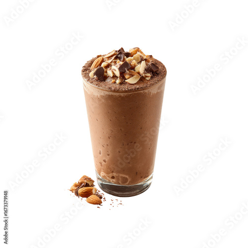 Delicious Chocolate Almond Smoothie in a Glass