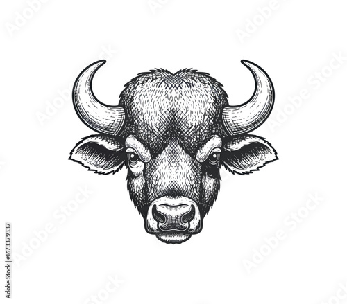 Buffalo head illustration