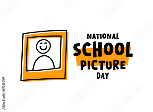 Vector Illustration of National School Picture Day. September. Student picture icon.