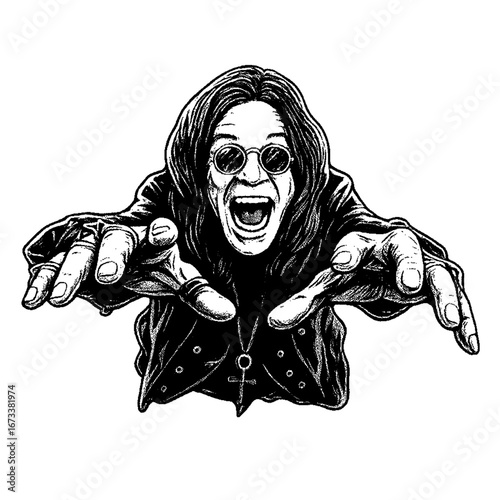 Scary zombie reaching out