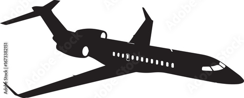 editable ai eps png jpeg vector silhouette of modern aircraft profile for graphic design aviation and transport usage
