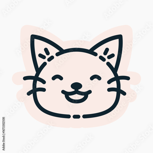 Illustration of Cat, designed in line style. Ideal for stickers, branding, and digital projects. Comes in multiple formats, and making it versatile for both print and online use.