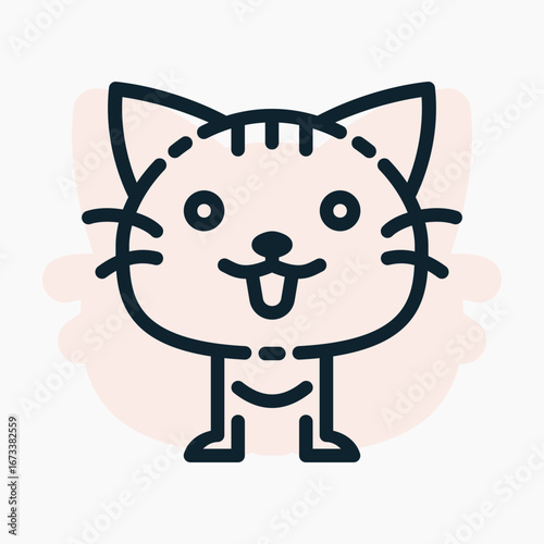 Illustration of Playful Cat, designed in line style. Ideal for stickers, branding, and digital projects. Comes in multiple formats, and making it versatile for both print and online use.