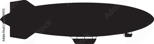 blimp airship silhouette vector with gondola eps ai png jpeg retro zeppelin transportation illustration