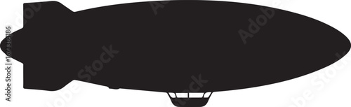 vintage blimp airship silhouette vector illustration black outline zeppelin clipart for design projects