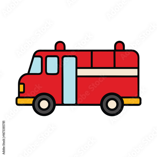 Fire Truck Vehicle Vector Design