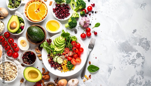 Wallpaper Mural Vibrant and healthy fresh food ingredients arranged beautifully, perfect for wellness, cooking, and lifestyle branding, ideal for health and nutrition projects Torontodigital.ca