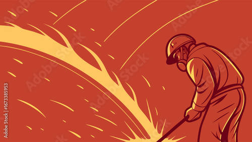 Welder at Work Illustration.