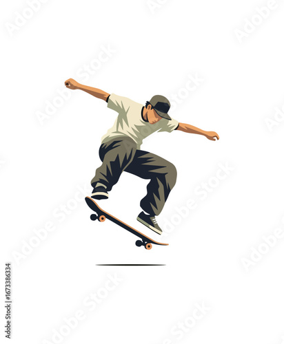 Skateboarder performing a jump