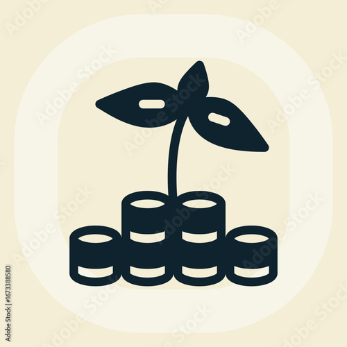 Seed Funding Icon in glyph style. Perfect for apps, websites, UI UX, presentations, or infographics. Editable illustration file with clean design and modern design.