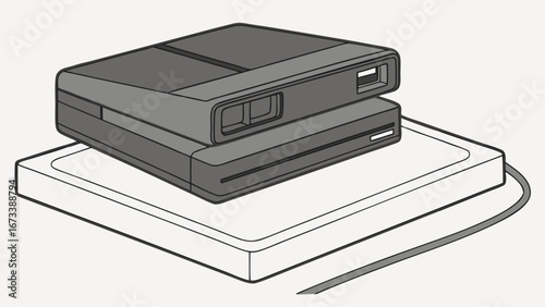 Vintage Instant Camera Illustration.