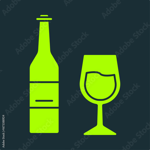 Beer bottle trendy useful vector Illustration design pretty colorful green background