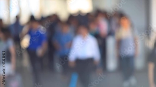 Wallpaper Mural Crowd of people walking on walk way in rush hour. Torontodigital.ca