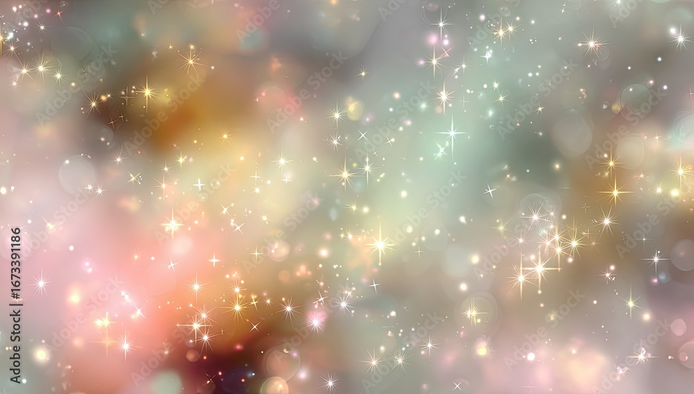 Obraz premium Abstract bokeh, pastel colors, glittering stars