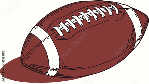 Cartoon Illustration of an American Football.