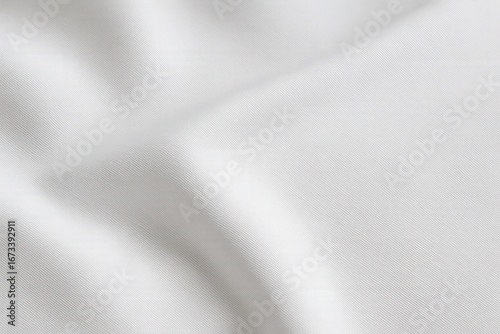 White Poplin Cotton Fabric with Smooth Weave, Close-Up