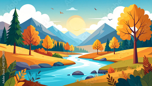 Peaceful River Valley Landscape