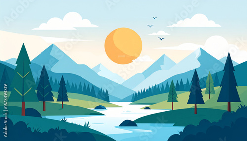 Peaceful River Valley Landscape