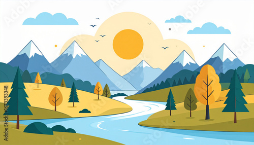 Peaceful River Valley Landscape