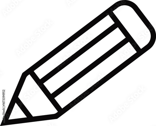 Pencil Icon – Flat Design Writing, Drawing, Education, Creativity Symbol