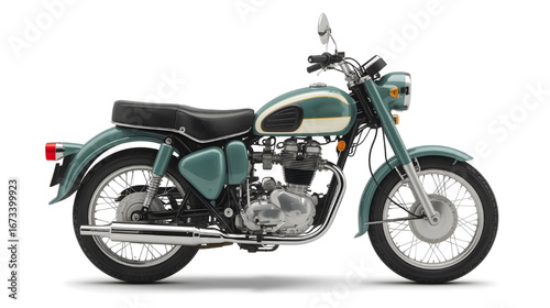 A detailed illustration of a classic vintage motorcycle with chrome details and retro design, perfect for automotive and lifestyle concepts.