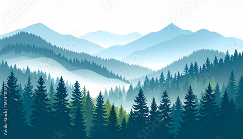 Misty Pine Forest