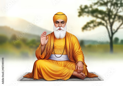 Guru Nanak Jayanti Shri Guru Nanak Dev ji illustration