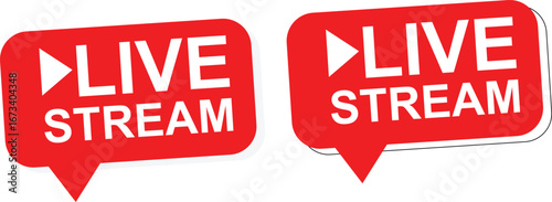 Live Stream Icon for Online Broadcasting and Social Media Streaming
