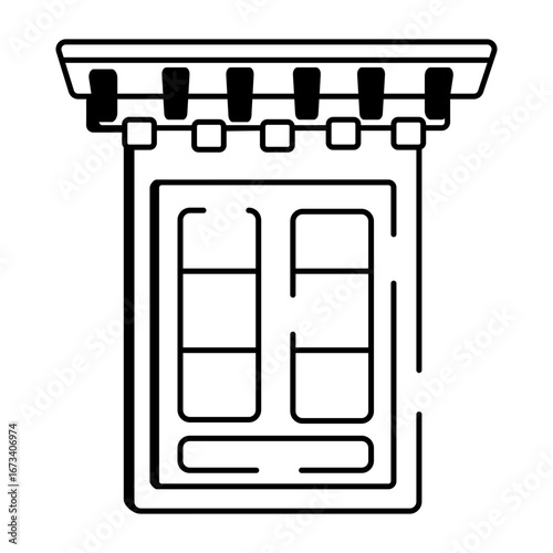 A sketchy style icon showing a monastery window
