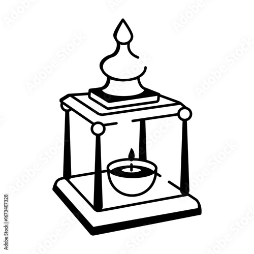 A sketchy style icon showing a tibetan reliquary