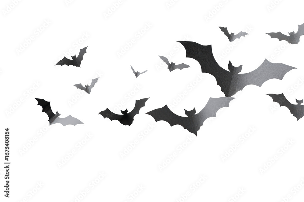 Fototapeta premium Transparent night sky with flying bats