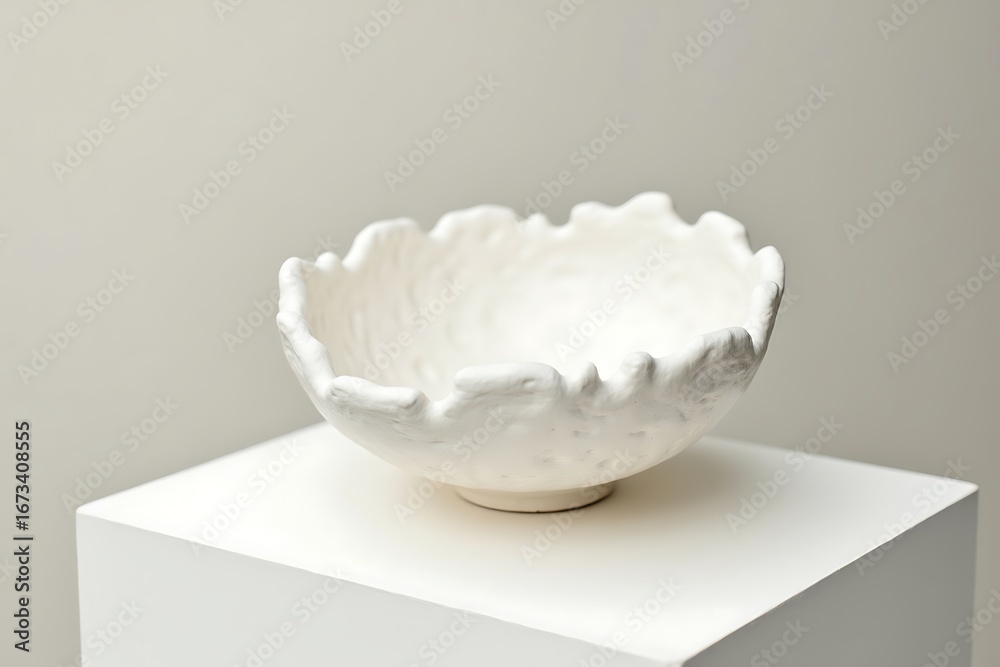 Fototapeta premium White ceramic bowl decorative bowl handmade bowl modern bowl pottery bowl kitchen decor home decor aesthetic 100