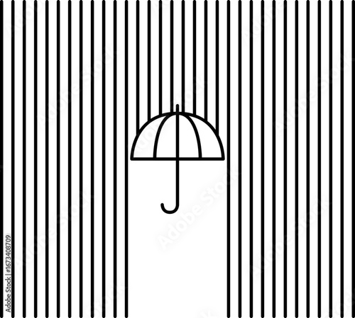 Grafische Darstellung von einem Regenschirm im Regen