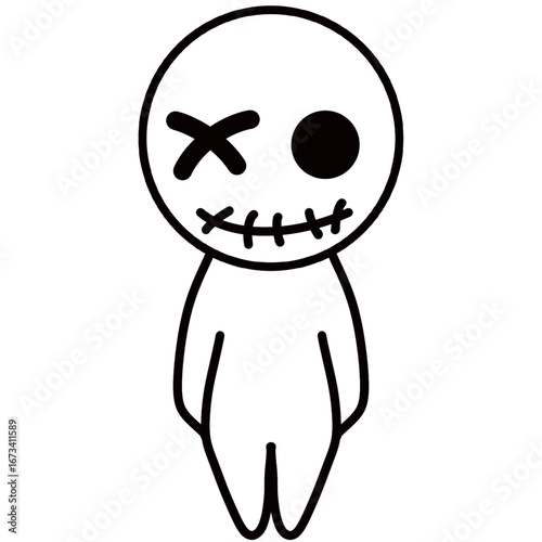 Skeleton and Voodoo in Halloween 